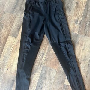 Black English horse riding pants with Durable Material and Straight Leg Design